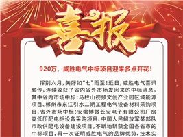 920萬，威勝電氣中標(biāo)項(xiàng)目迎來多點(diǎn)開花！