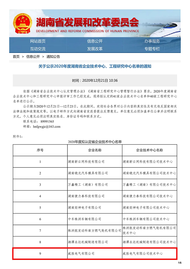 喜報！威勝電氣又添“省級企業(yè)技術中心”稱號